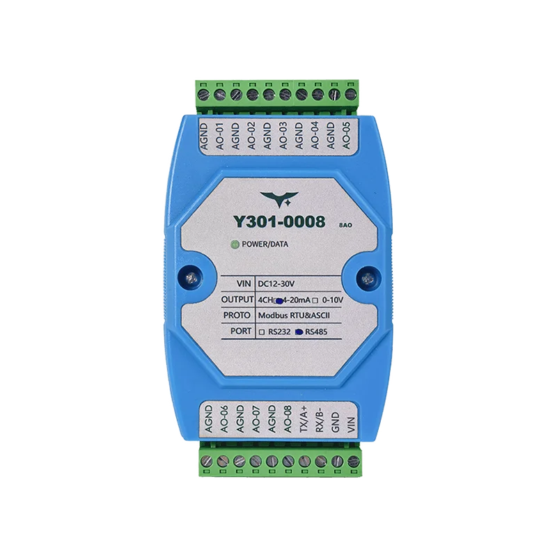8-channel analog output module for industrial IoT automation