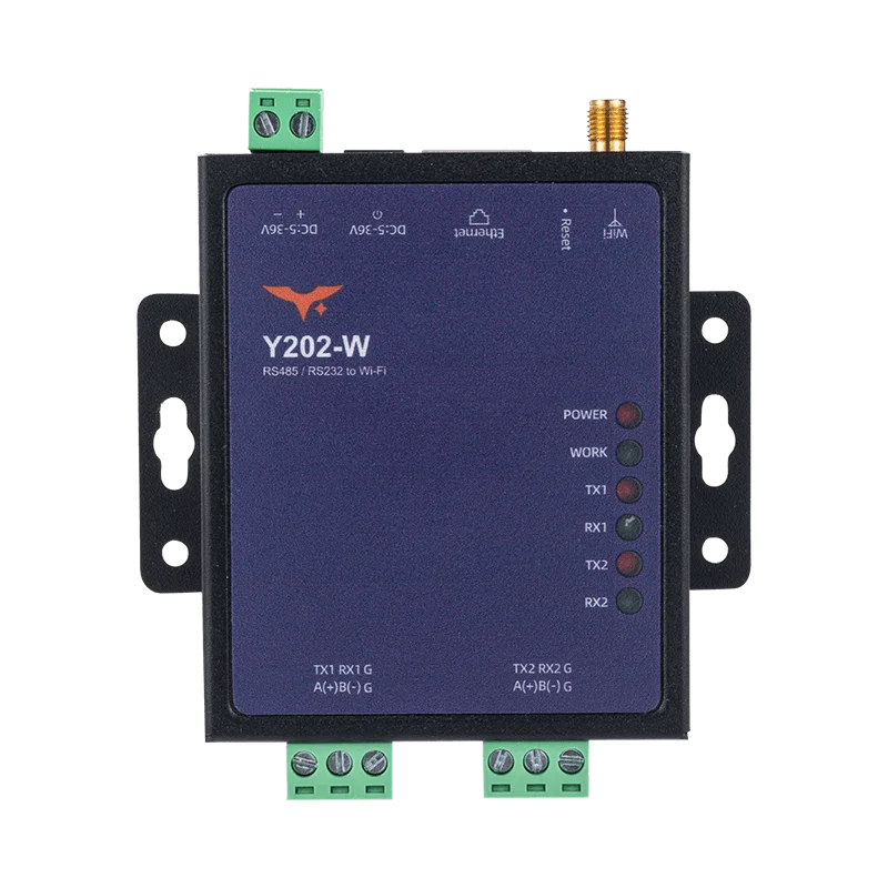 Y202-W dual-port serial to WiFi DTU device