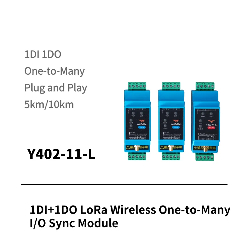 Y403-11-L LoRa I/O Sync Module mounted on DIN rail